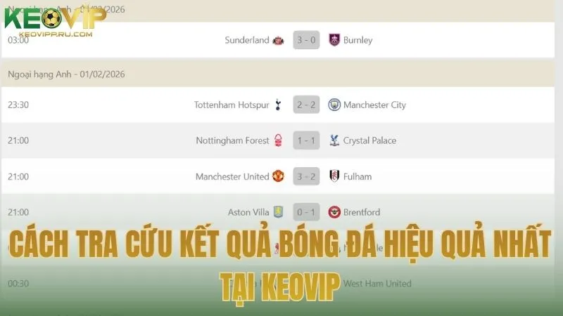 Cách tra cứu kết quả bóng đá hiệu quả nhất tại KEOVIP
